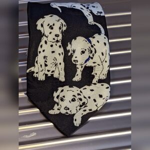 🖤 🤍 Fratelli Dalmatian Print Tie Polyester Dog Lovers